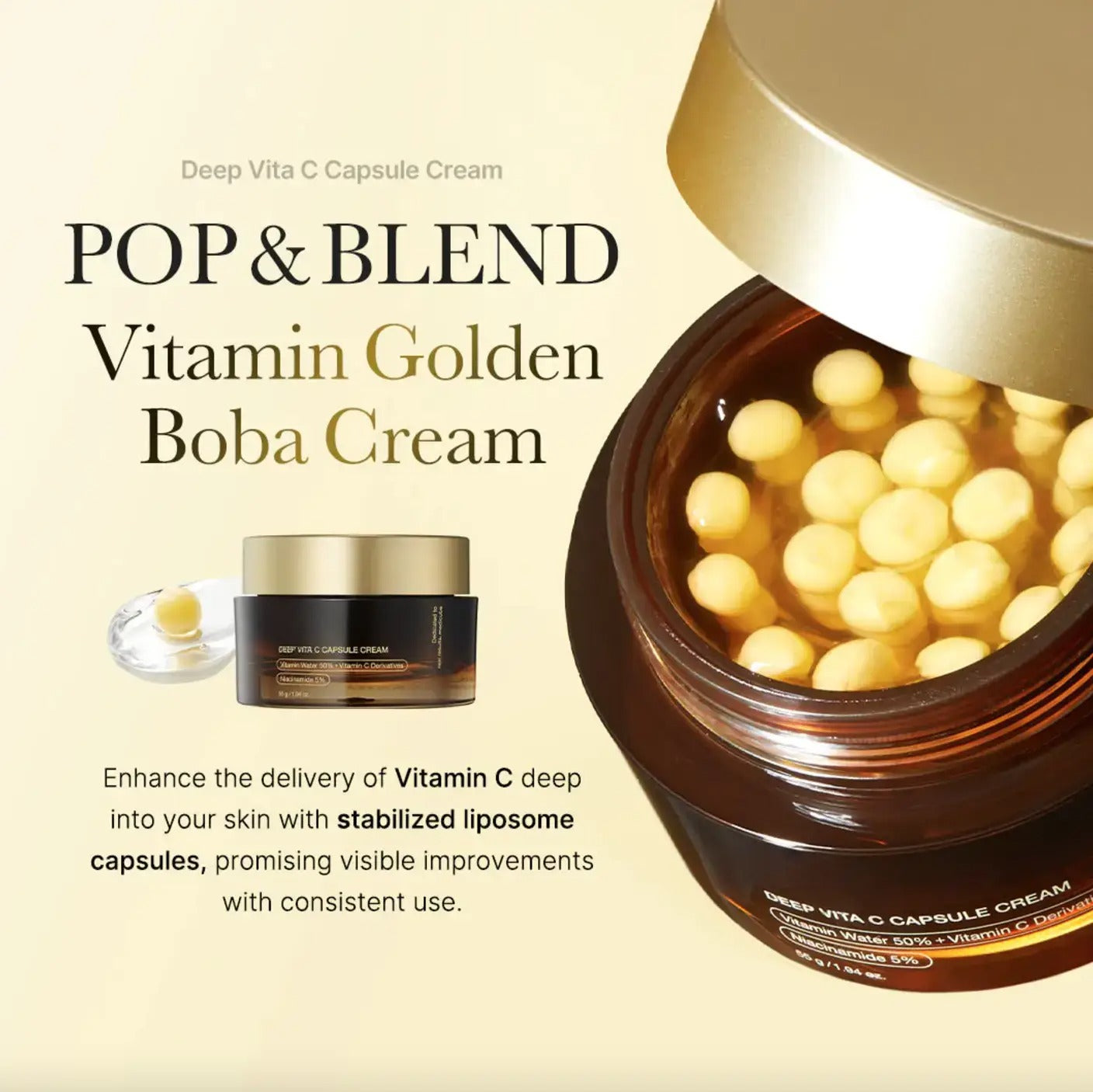 Golden Boba ~ Vitamin C Glow Capsule Cream